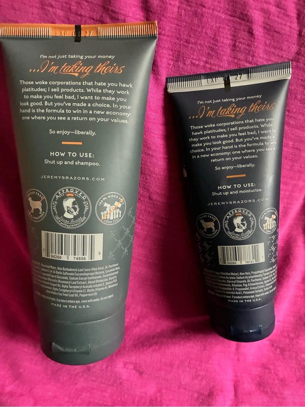 Jeremy's Razors Beard Shampoo & Facial Moisturizer Bundle NEW